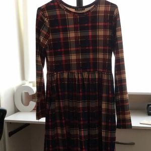 Pocket plaid dress